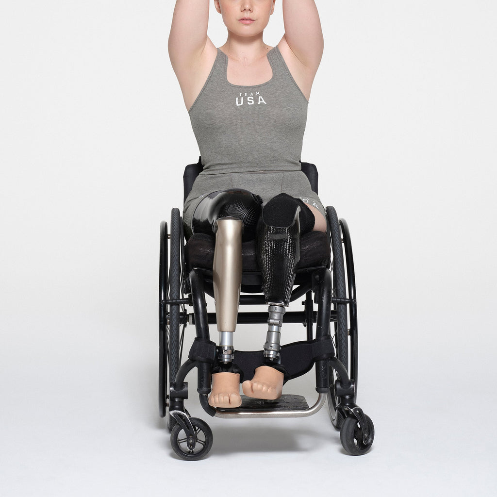 SKIMS FOR TEAM USA COTTON RIB PARALYMPIC BOXER | HEATHER GREY