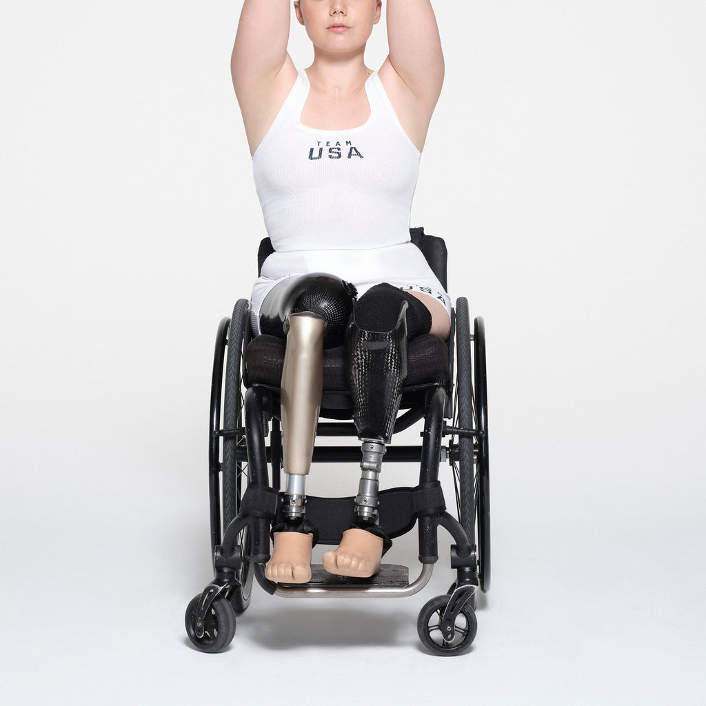 SKIMS FOR TEAM USA COTTON RIB PARALYMPIC BOXER | WHITE