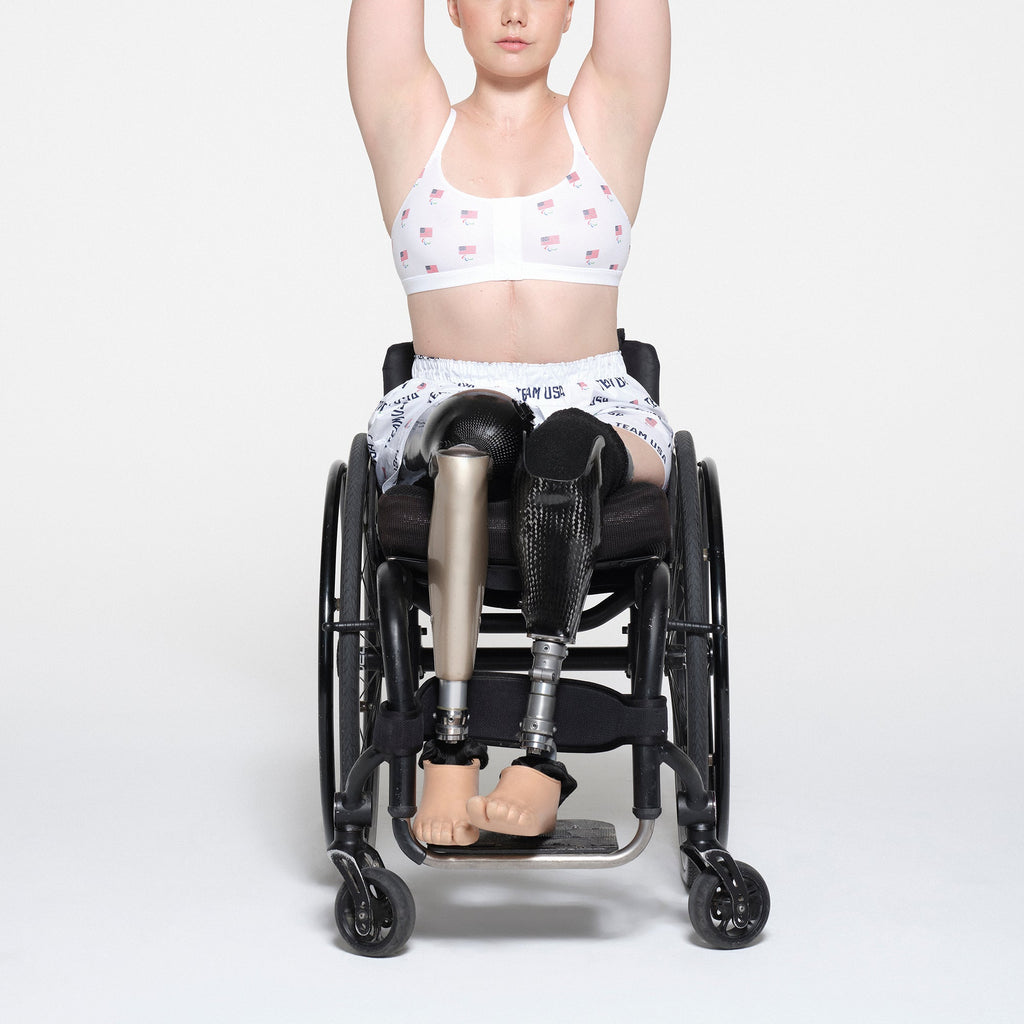 SKIMS FOR TEAM USA COTTON POPLIN SLEEP PARALYMPIC BOXER | WHITE