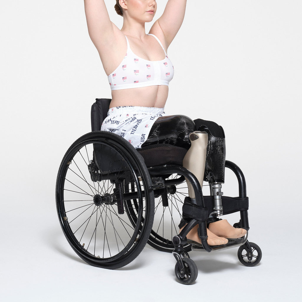 SKIMS FOR TEAM USA COTTON POPLIN SLEEP PARALYMPIC BOXER | WHITE