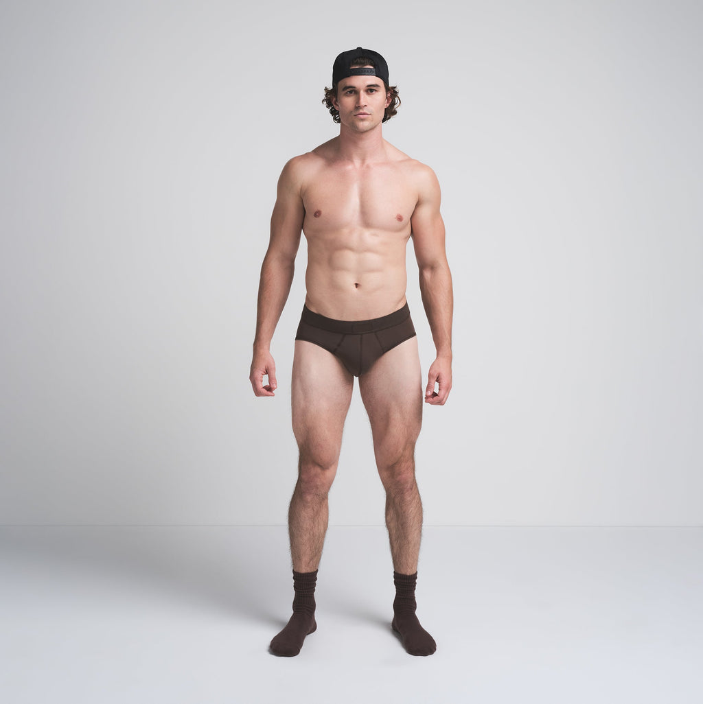 SKIMS COTTON MENS BRIEF 3-PACK | DARK SEPIA MULTI