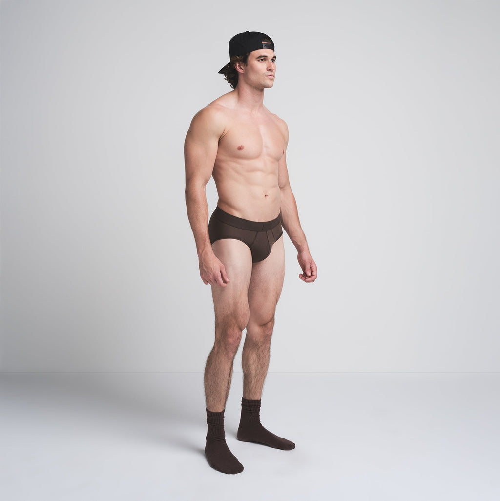 SKIMS COTTON MENS BRIEF 3-PACK | DARK SEPIA MULTI