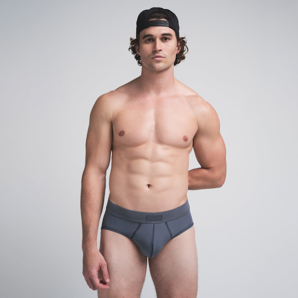 SKIMS COTTON MENS BRIEF | STEEL BLUE