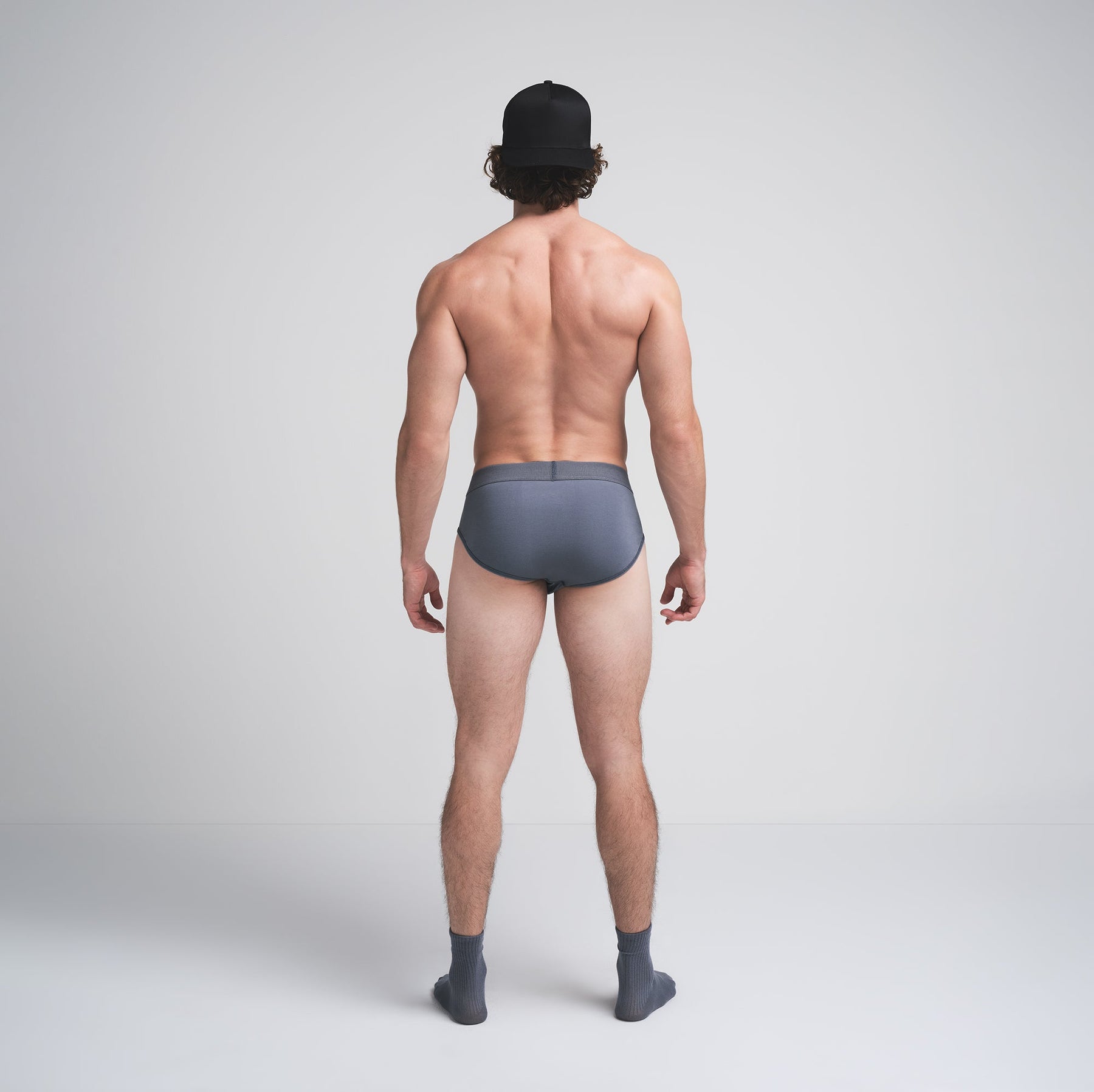 SKIMS COTTON MENS BRIEF | STEEL BLUE
