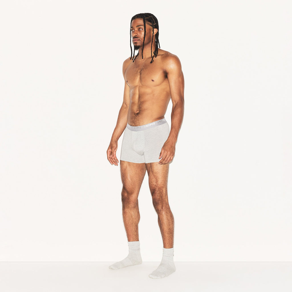 SKIMS STRETCH MENS 3" BOXER BRIEF | LIGHT HEATHER GREY