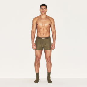 SKIMS COTTON MENS 3" BOXER BRIEF | ARMY