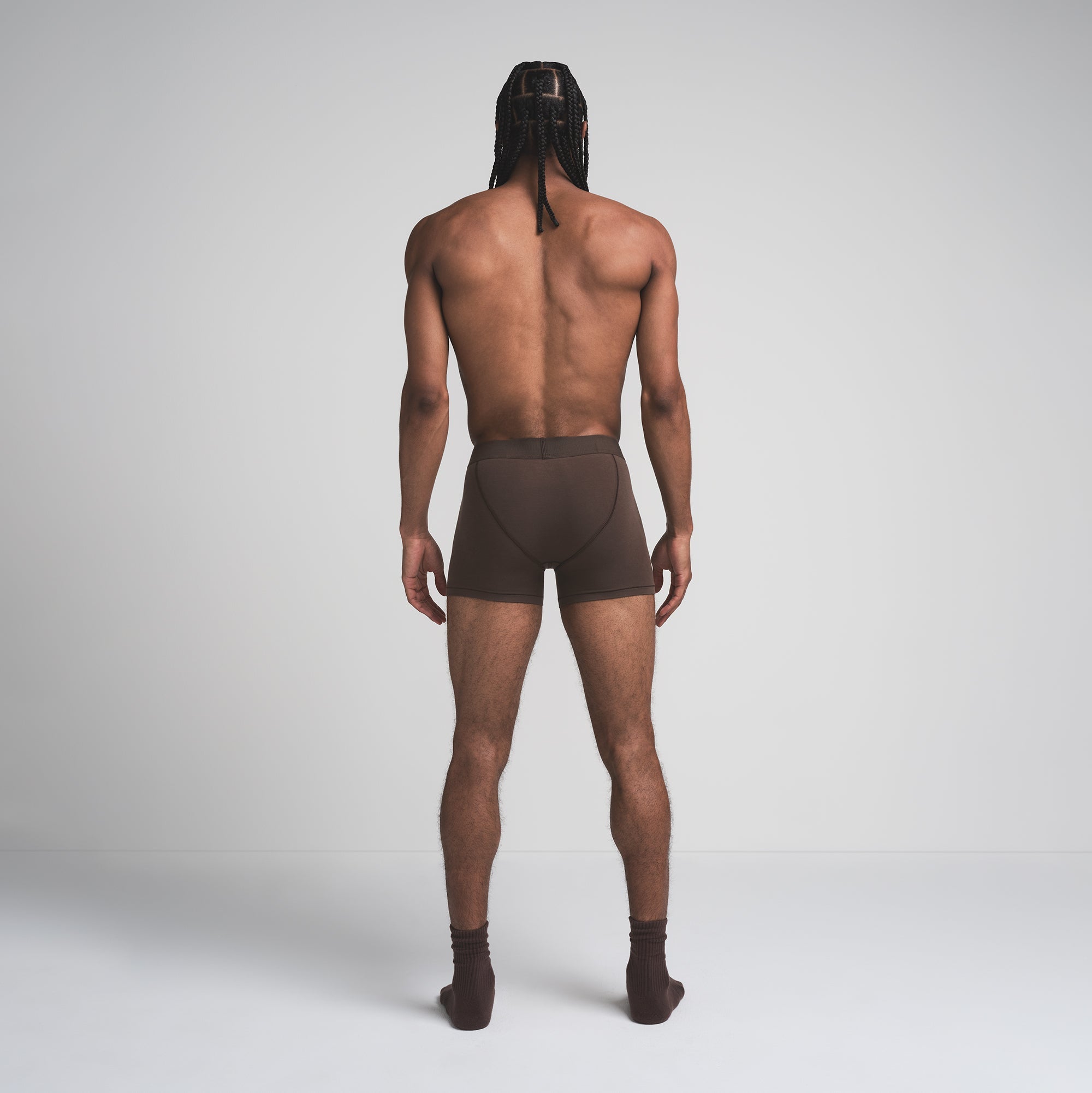 SKIMS COTTON MENS 3" BOXER BRIEF | DARK SEPIA