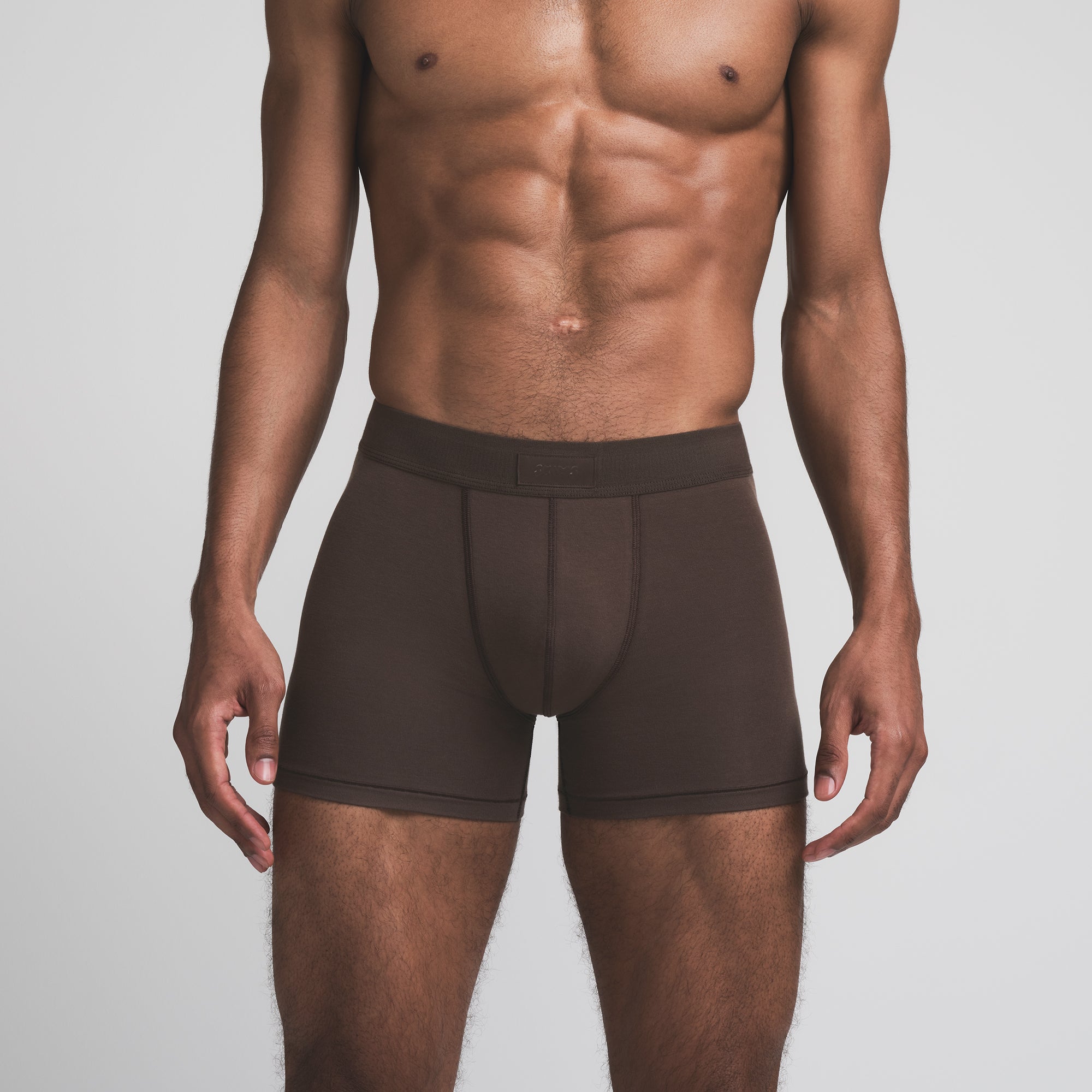 SKIMS COTTON MENS 3" BOXER BRIEF | DARK SEPIA