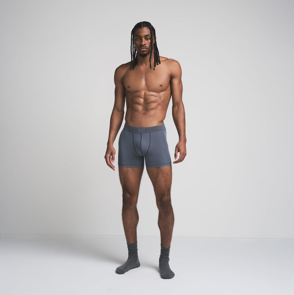 SKIMS COTTON MENS 3" BOXER BRIEF | STEEL BLUE