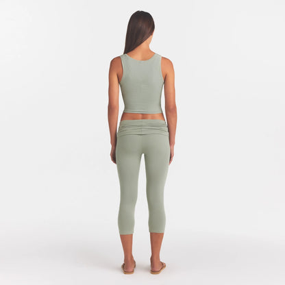 Cotton Jersey Foldover Capri