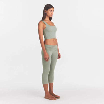 Cotton Jersey Foldover Capri
