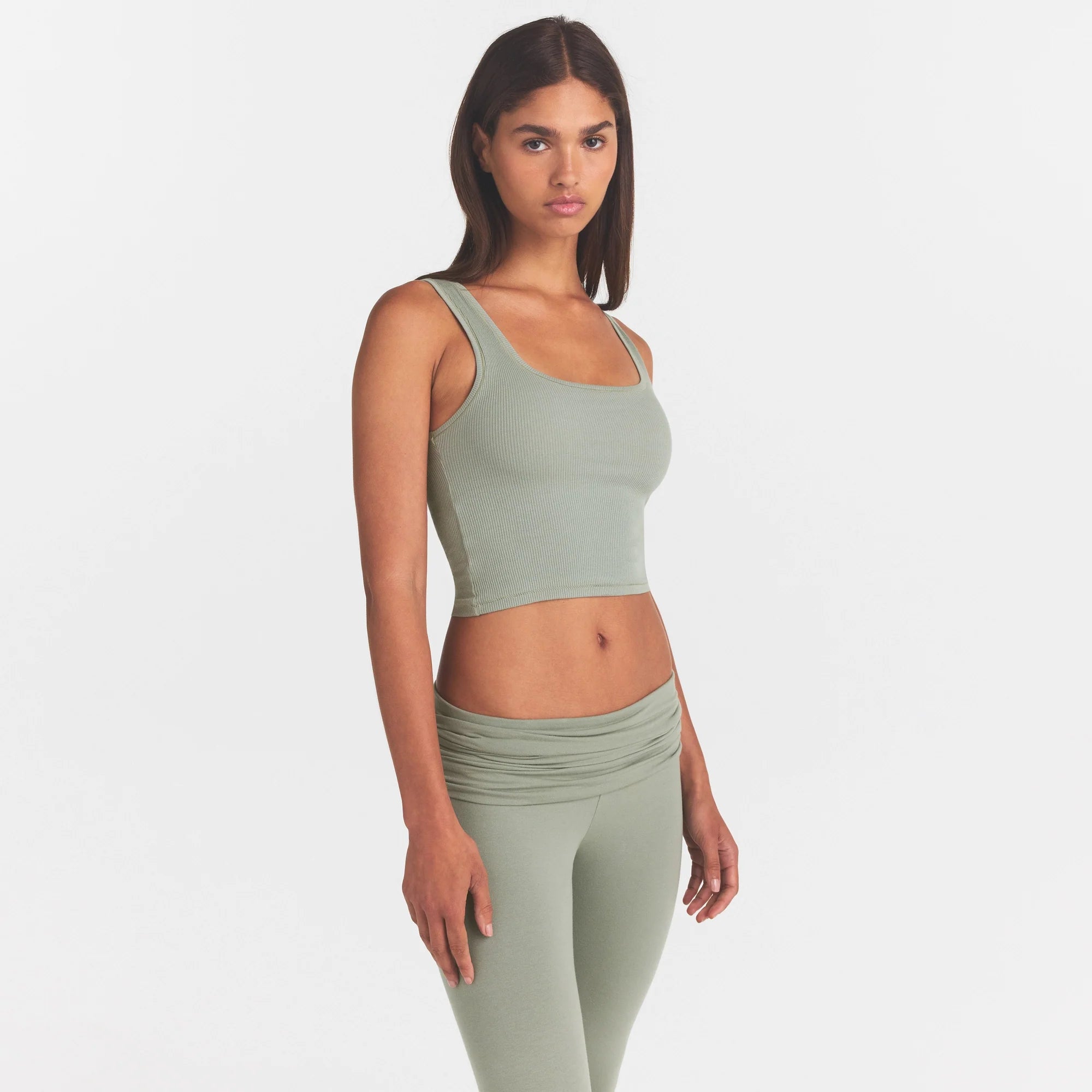 Cotton Jersey Foldover Capri