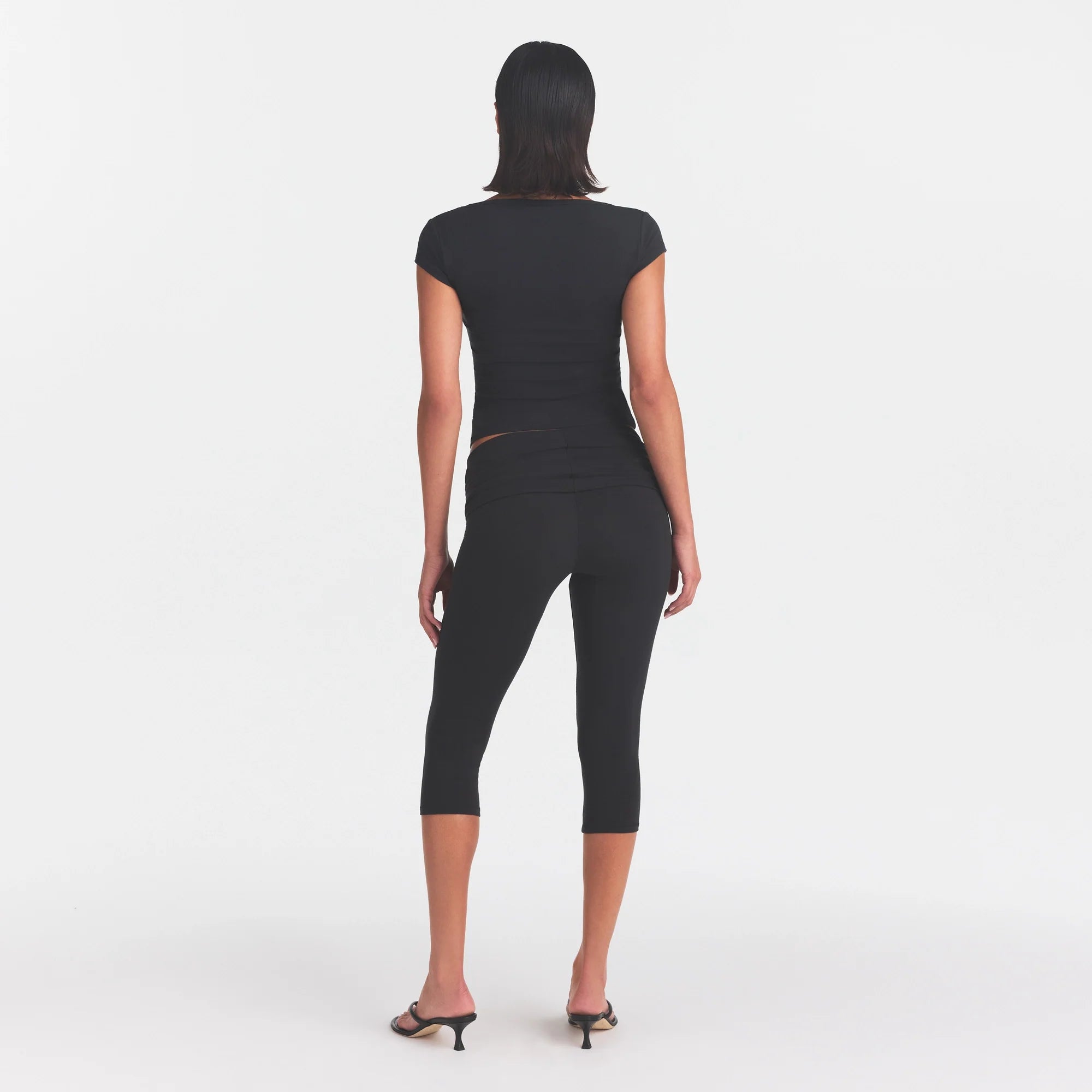 Cotton Jersey Foldover Capri