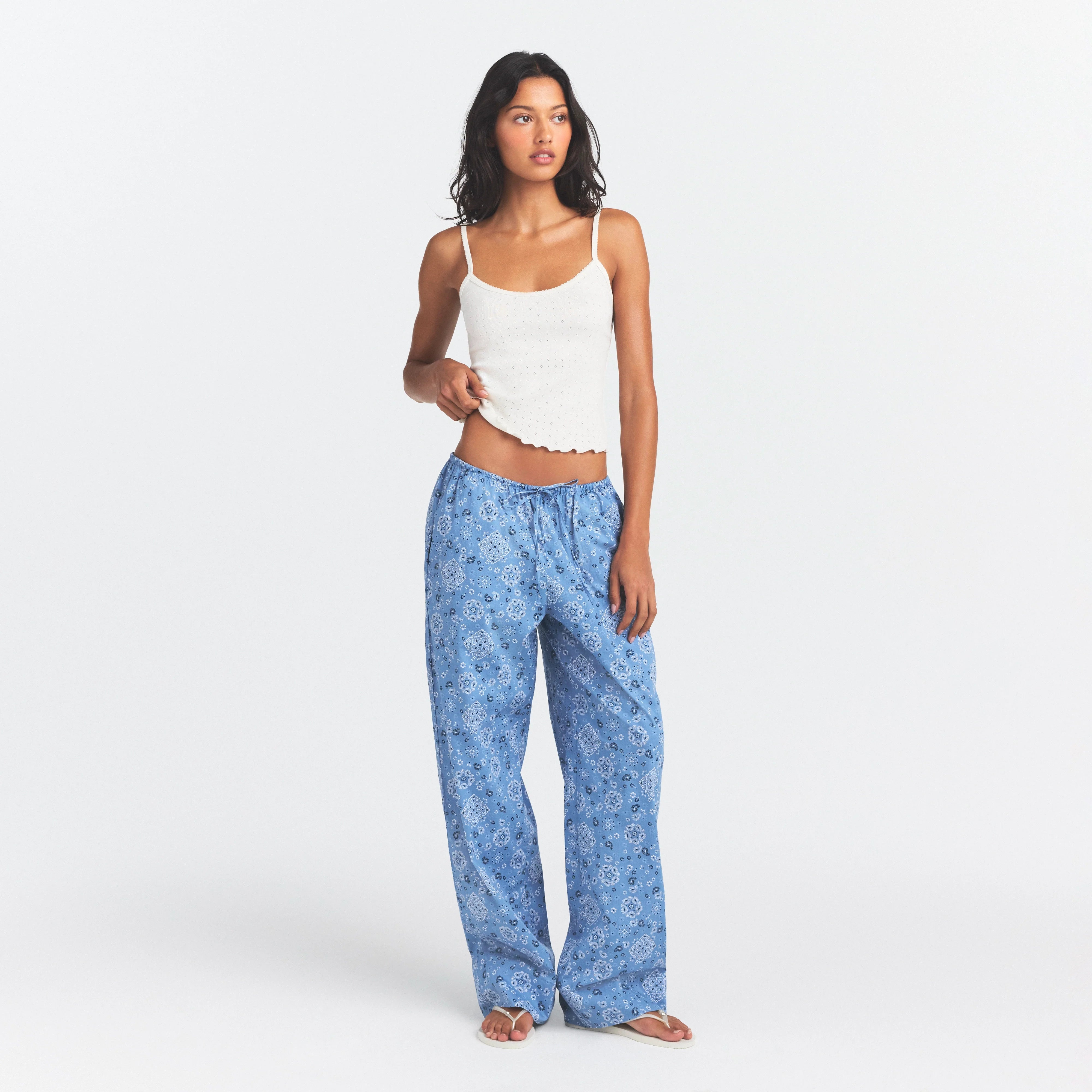 Cotton Poplin Sleep Straight Leg Pant