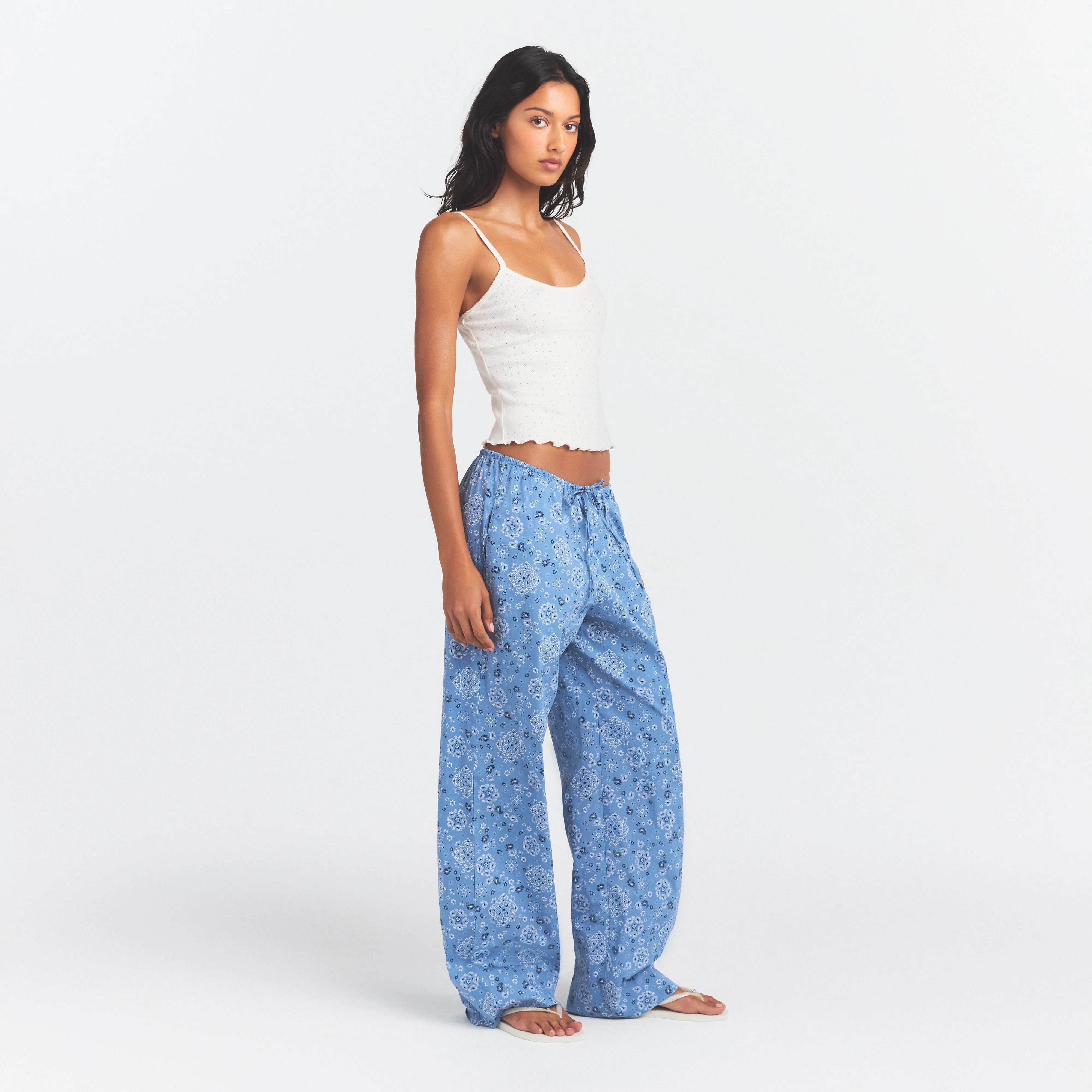 Cotton Poplin Sleep Straight Leg Pant
