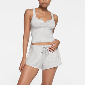 SKIMS SLEEP SHORT | LIGHT HEATHER GREY