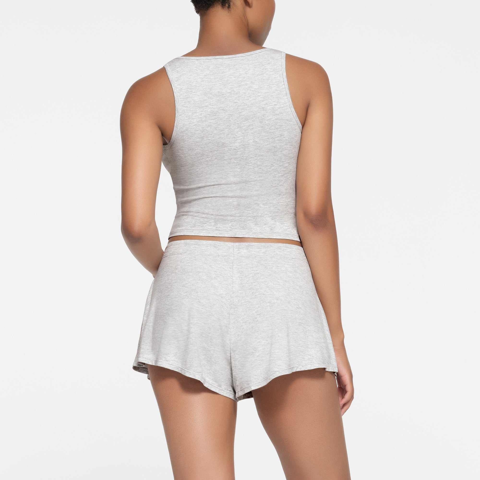 SKIMS SLEEP SHORT | LIGHT HEATHER GREY