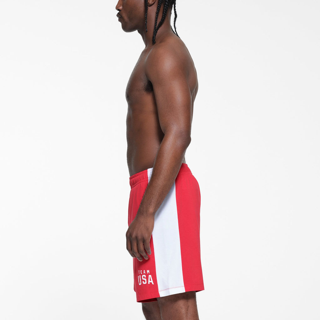 SKIMS FOR TEAM USA JERSEY SLEEP MENS OLYMPIC SHORT | RED