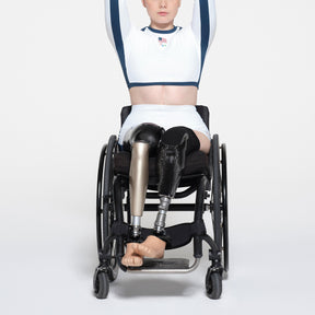 SKIMS FOR TEAM USA SIGNATURE SWIM PARALYMPIC MID WAIST SHORT | WHITE
