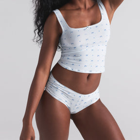 FITS EVERYBODY PICOT TANK AND HIPSTER SET | CLOUD BOW PRINT