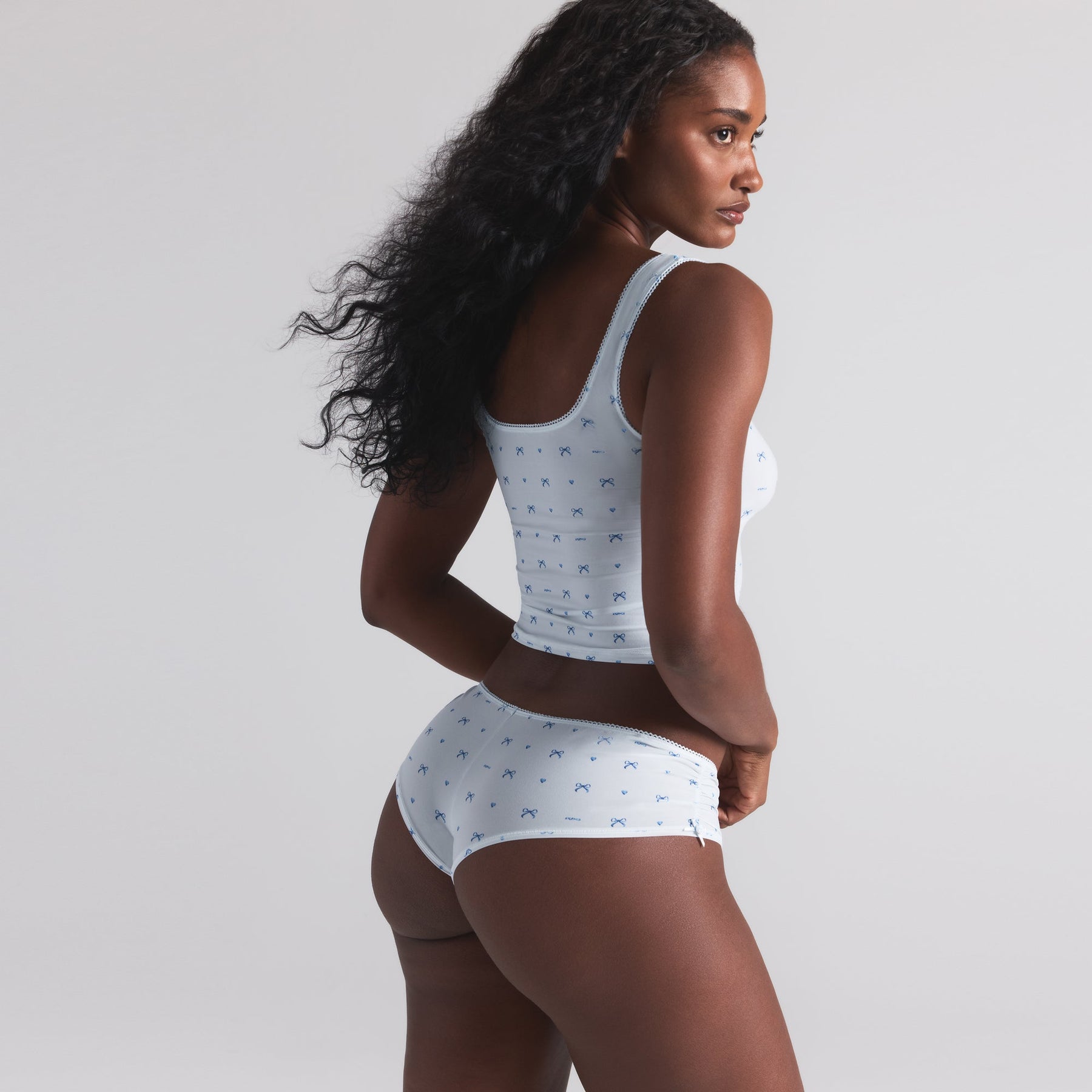 FITS EVERYBODY PICOT TANK AND HIPSTER SET | CLOUD BOW PRINT