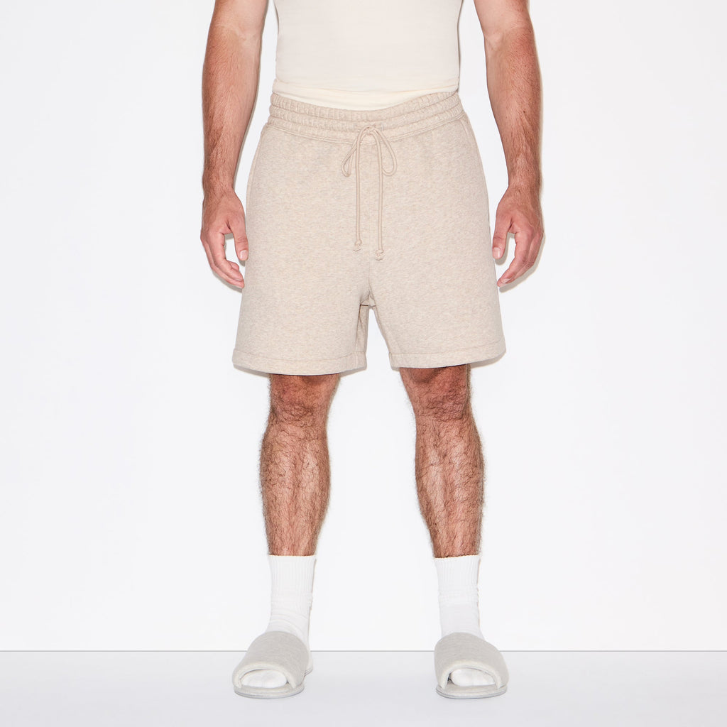 FLEECE LOUNGE MENS RELAXED SHORT | DESERT HEATHER