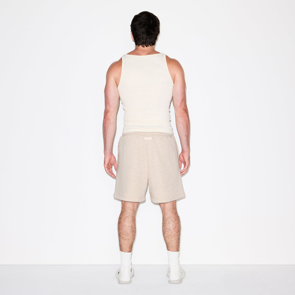 FLEECE LOUNGE MENS RELAXED SHORT | DESERT HEATHER
