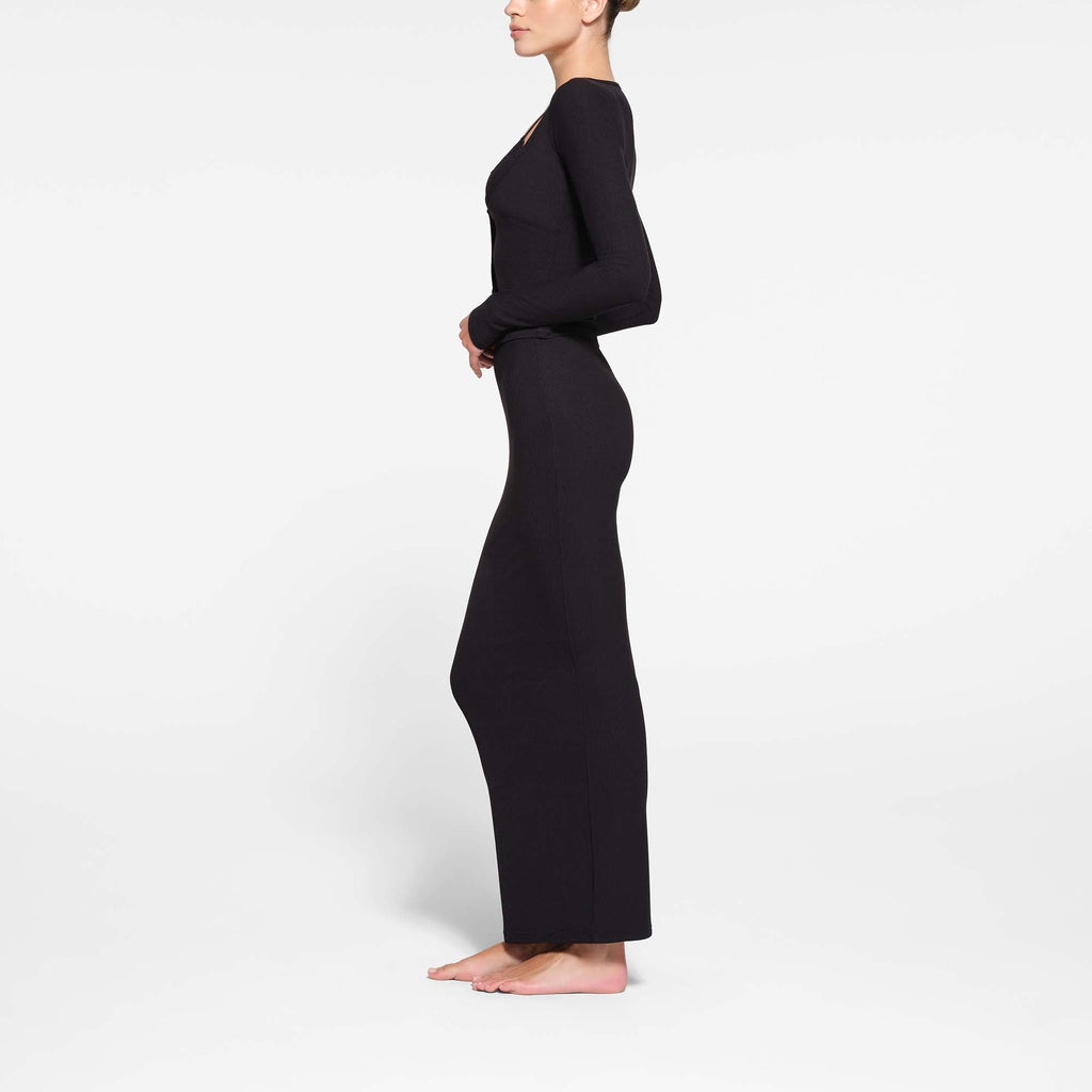 SOFT LOUNGE LONG SKIRT | ONYX
