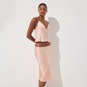 SILK MIDI SKIRT | VILLA