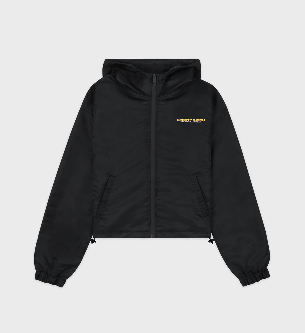 Bold Health Nylon Windbreaker - Black/Gold