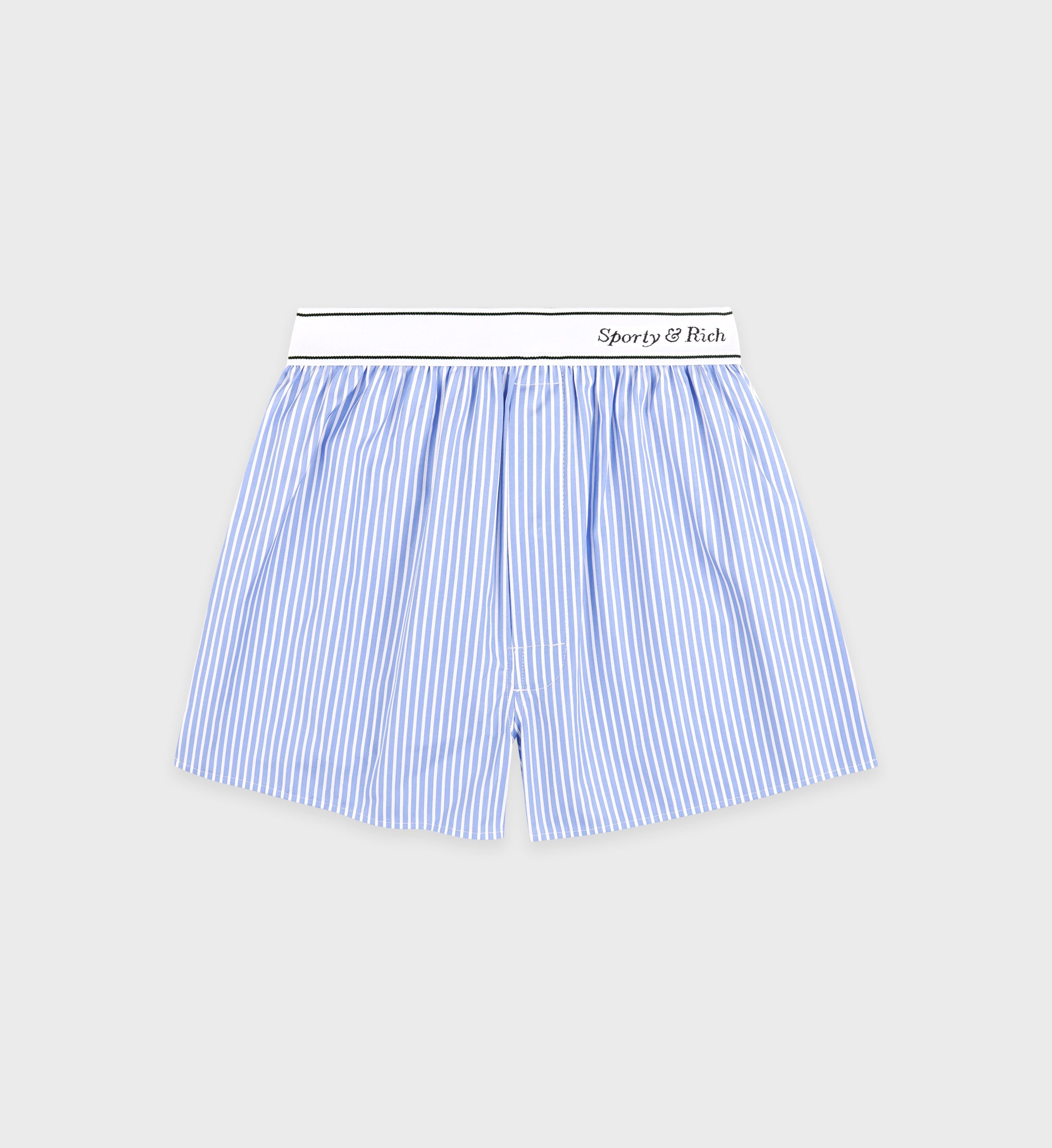 Italic Logo Boxer Short - Light Blue Striped