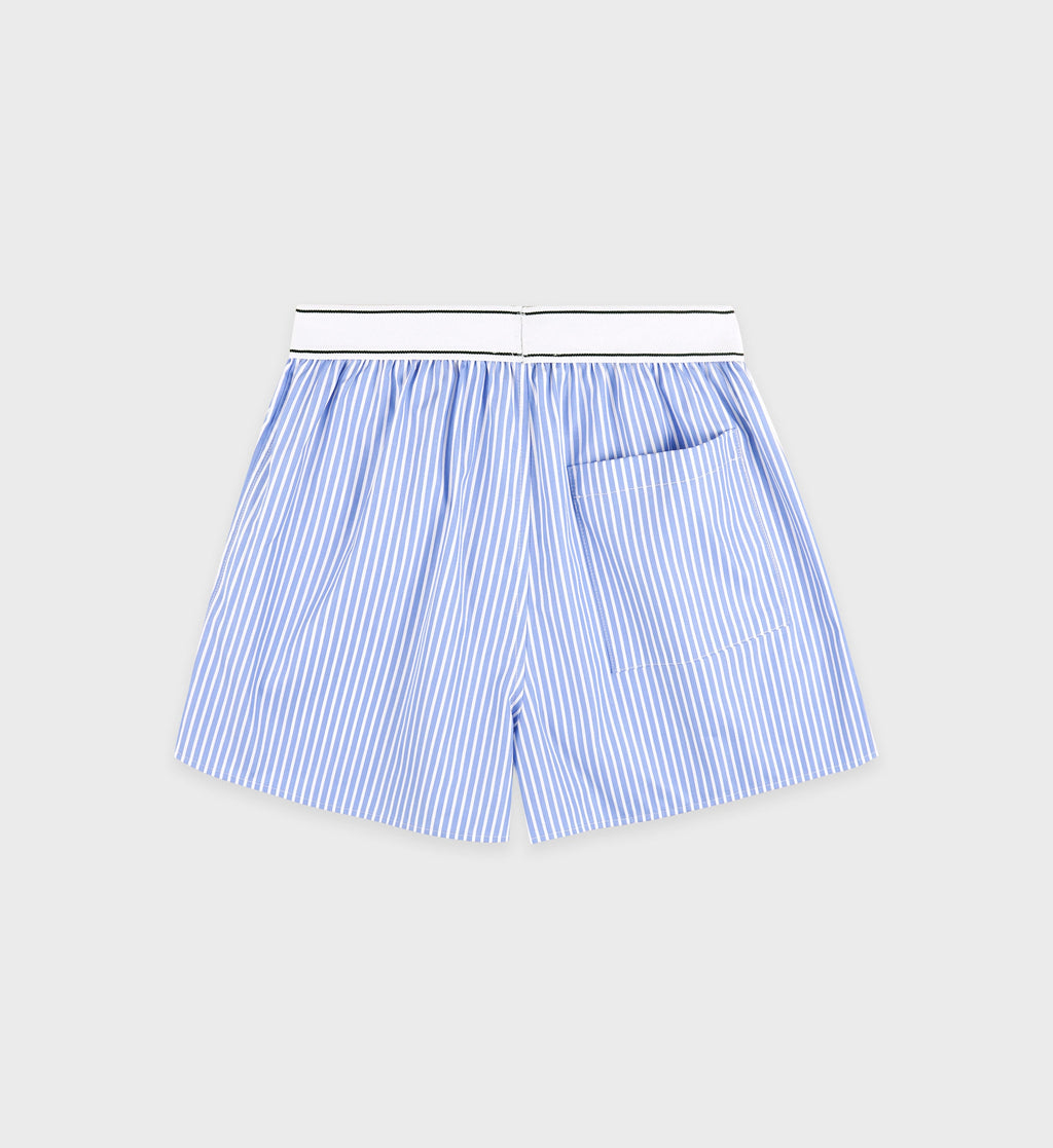 Italic Logo Boxer Short - Light Blue Striped