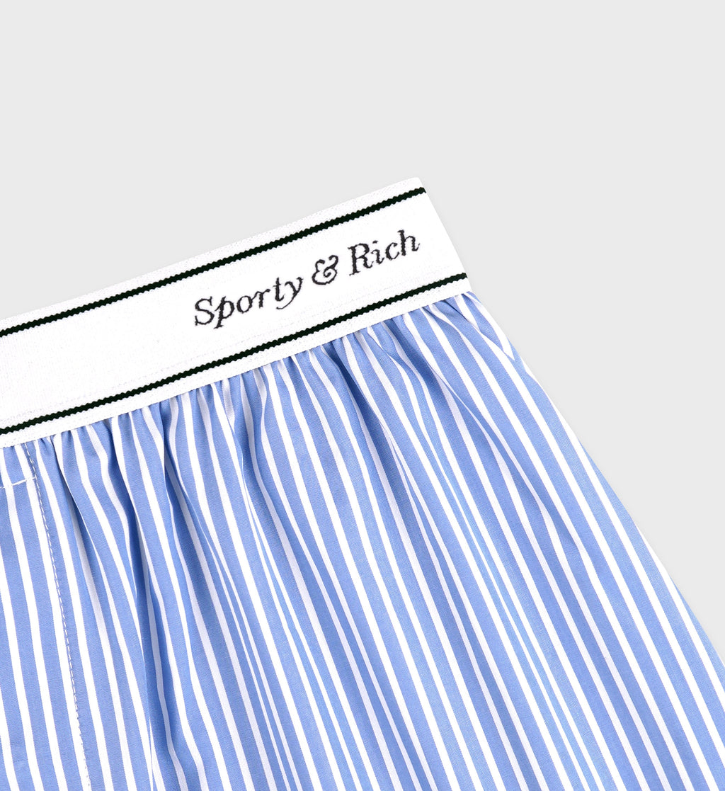 Italic Logo Boxer Short - Light Blue Striped