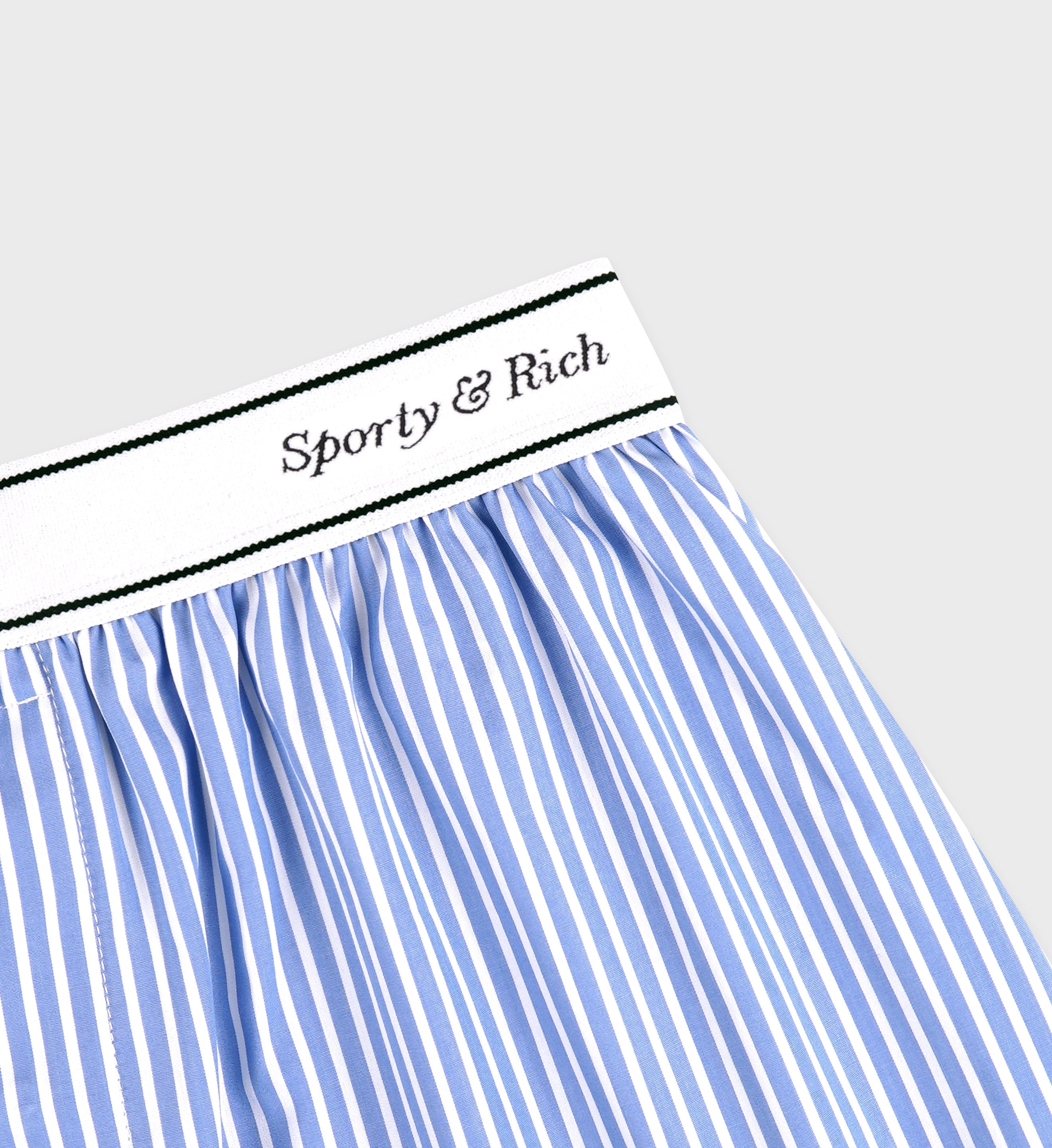 Italic Logo Boxer Short - Light Blue Striped