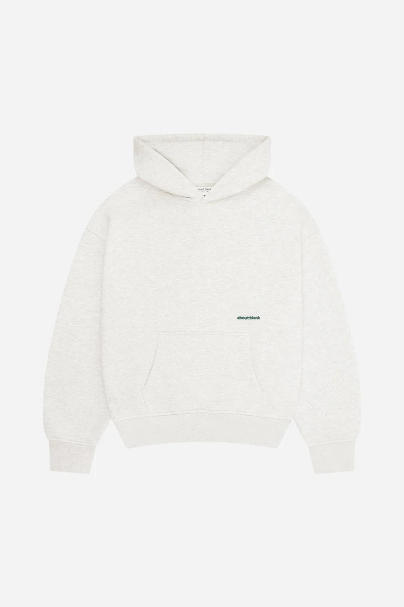Box hoodie - grey marl/epsom green