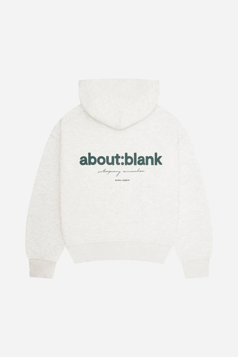 Box hoodie - grey marl/epsom green