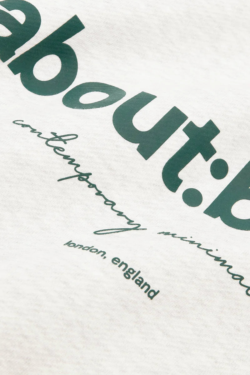 Box hoodie - grey marl/epsom green