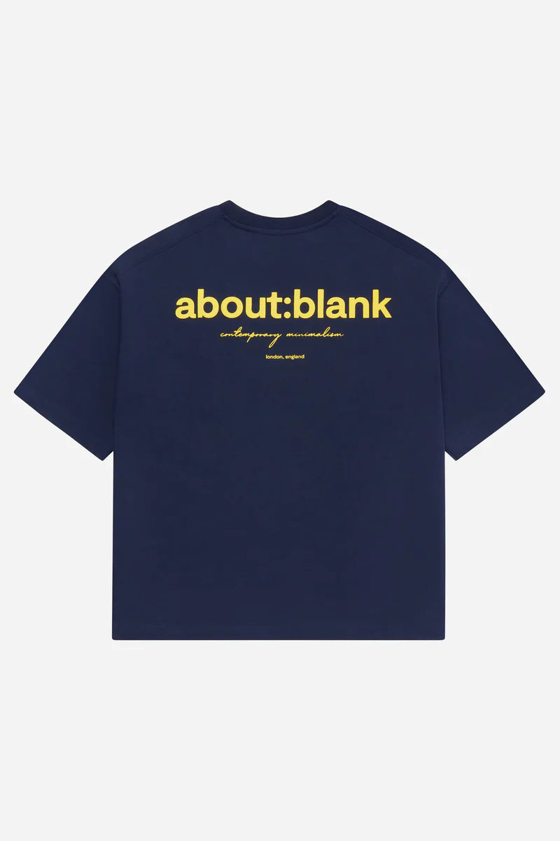 Box t-shirt - navy/yellow