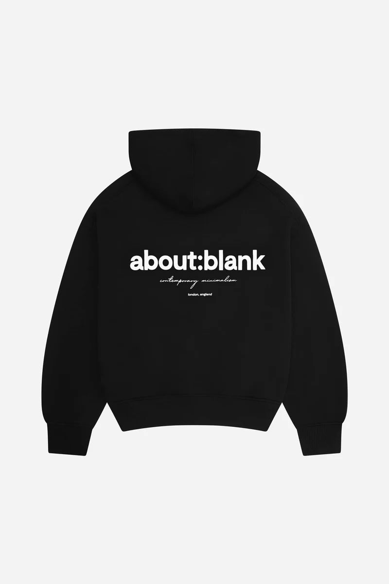 Box zip hoodie - black/ecru