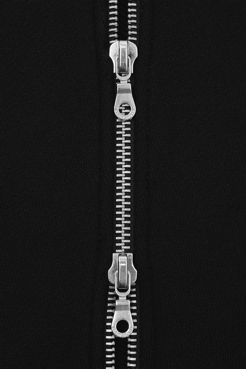 Box zip hoodie - black/ecru