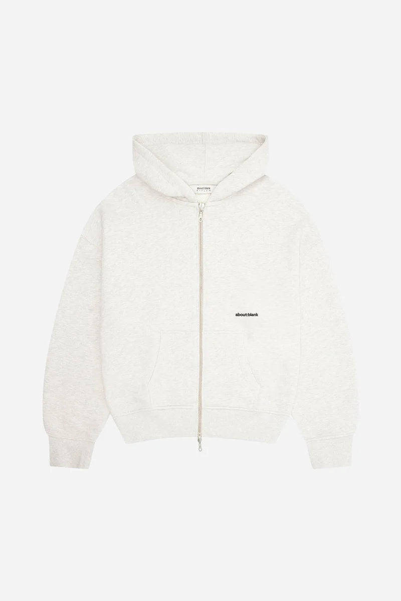 Box zip hoodie grey marl/black