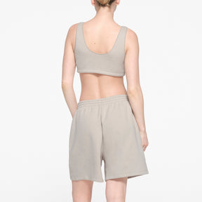 COTTON FLEECE BRALETTE | STONE