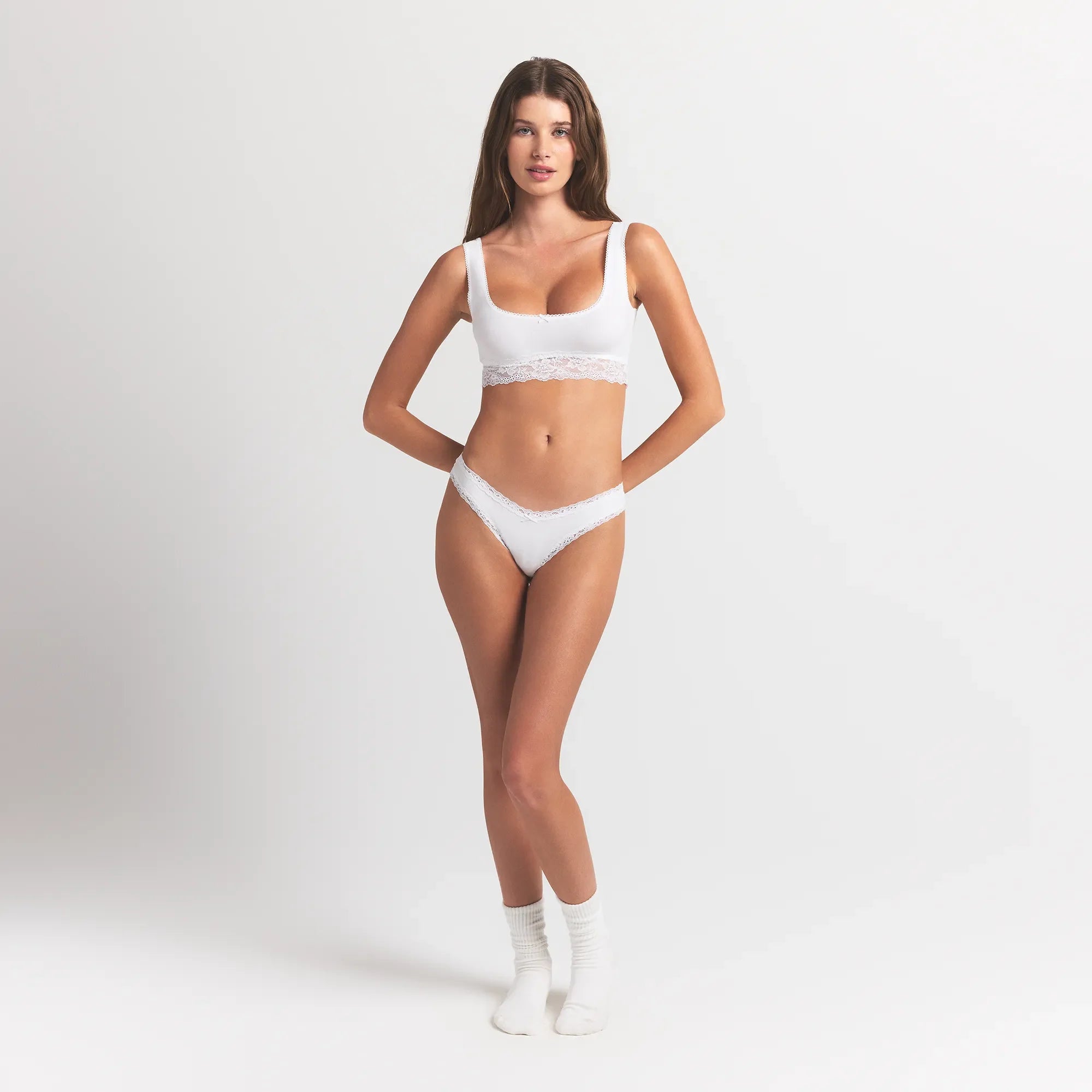 Lightweight Cotton Lace Scoop Bralette