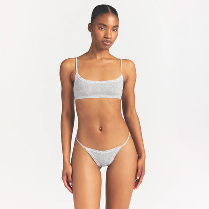 Lightweight Cotton Pointelle Scoop Bralette