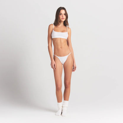 Lightweight Cotton Pointelle Scoop Bralette