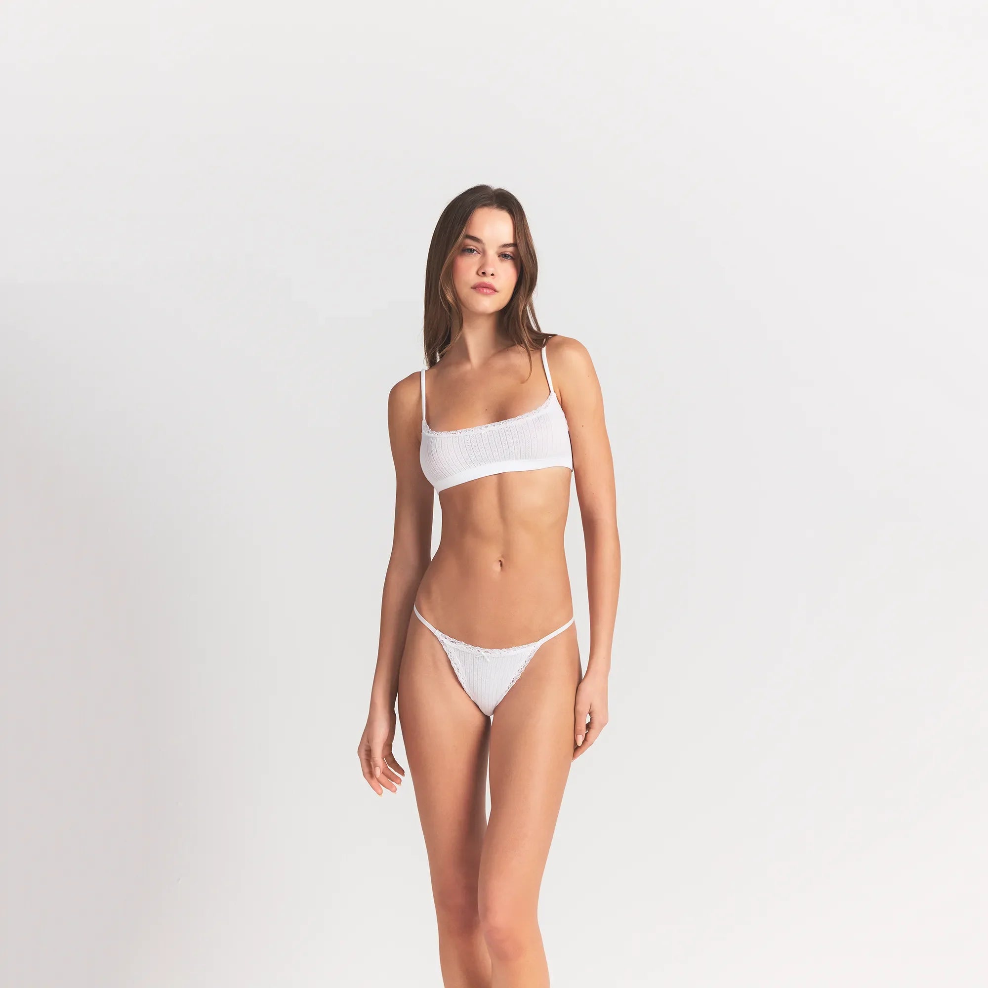 Lightweight Cotton Pointelle Scoop Bralette