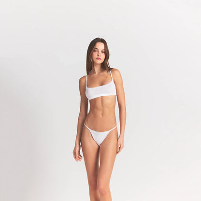Lightweight Cotton Pointelle Scoop Bralette