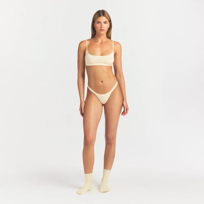 Lightweight Cotton Logo Picot Scoop Bralette