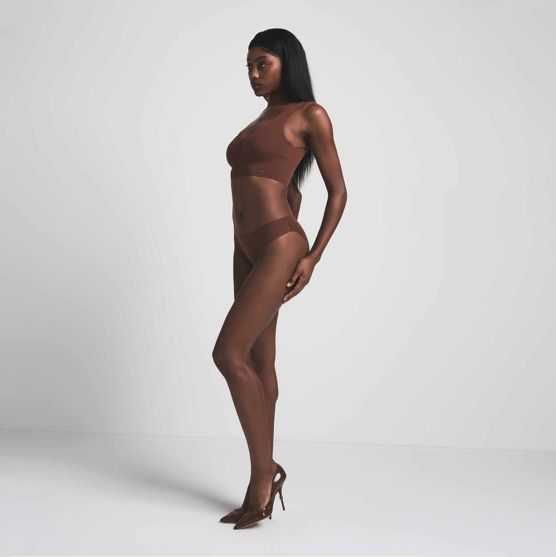 NAKED PLUNGE LONGLINE BRALETTE | COCOA