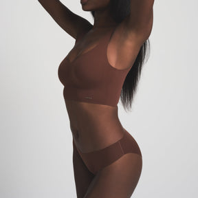 NAKED PLUNGE LONGLINE BRALETTE | COCOA